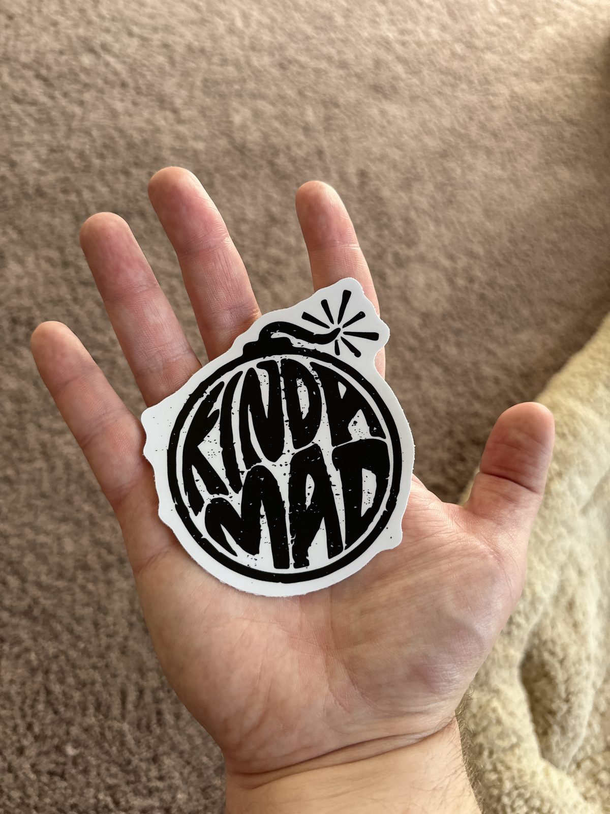 Kinda Mad matchbook sticker